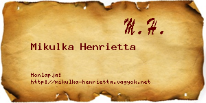 Mikulka Henrietta névjegykártya
