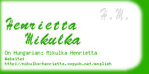 henrietta mikulka business card